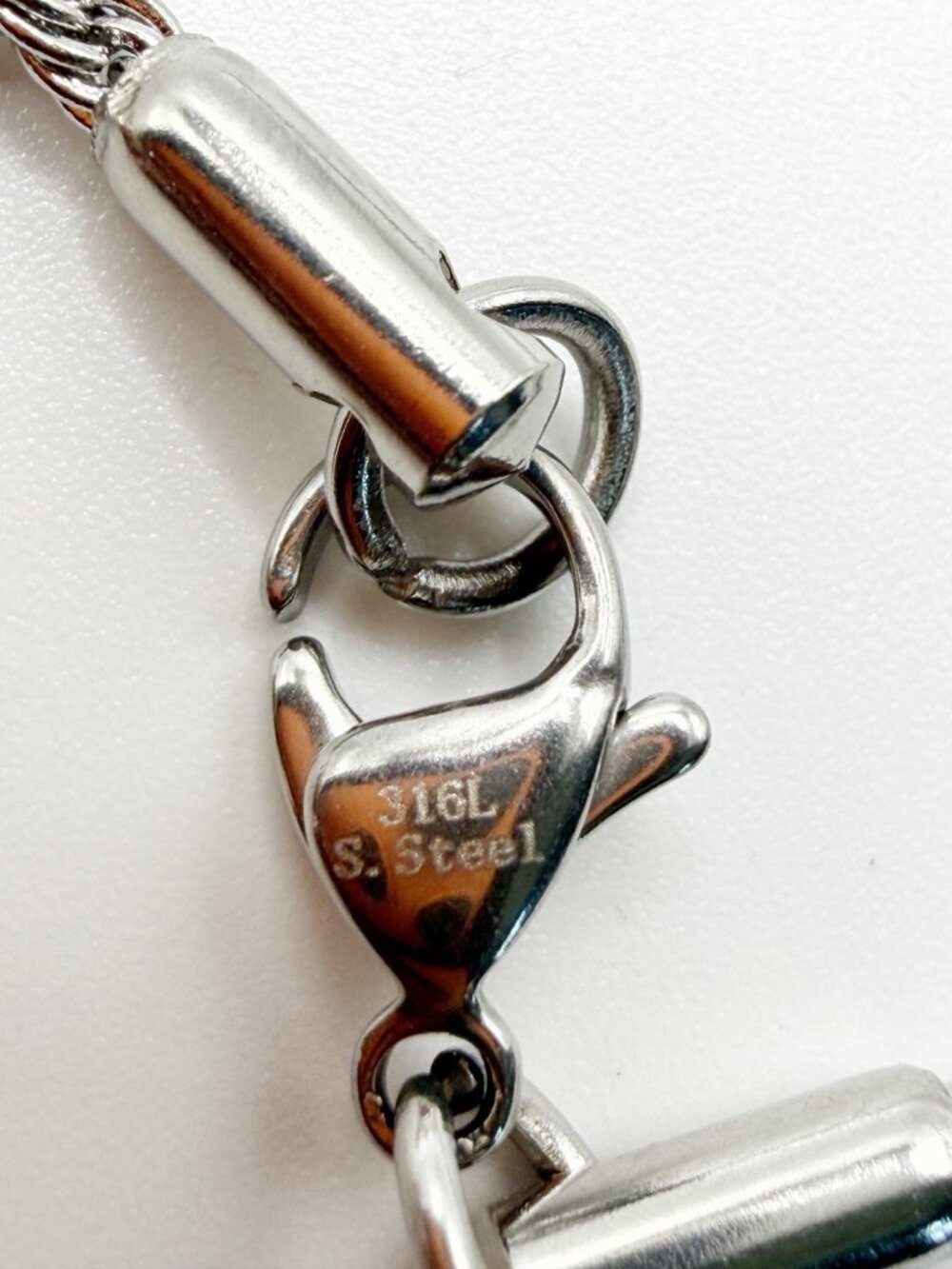 Gold & Silver Tone Stainless Steel Goldstone Pendant Chain Necklace - Picture 4 of 5